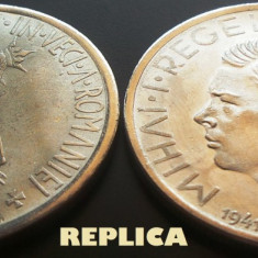 REPLICA argintata dupa moneda 500 LEI - anul 1941