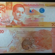 !!! FILIPINE - 20 PISO 2016 - P 206 NEW - UNC / SEMNATURA NOUA