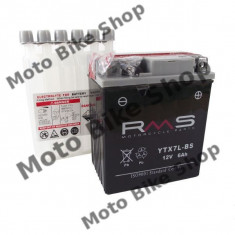 Baterie moto + electrolit 12V6AH / YTX7L-BS / RMS, foto