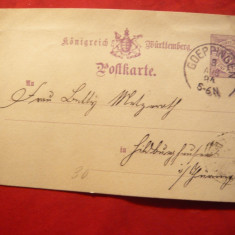 Carte Postala clasica Wurtemberg 1884