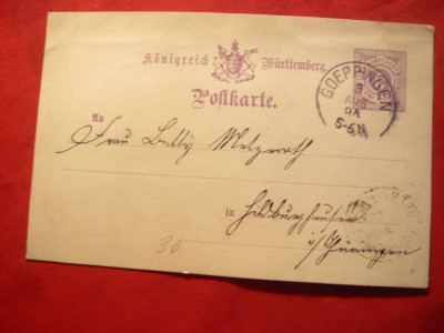 Carte Postala clasica Wurtemberg 1884 foto