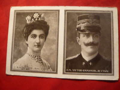 Ilustrata Familia Regala Italiana - Regina Helenne si R.Victor-Emmanuel foto