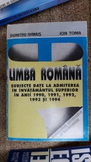 LIMBA ROMANA SUBIECTE INVATAMANTUL SUPERIOR 90,91,92,93,94 IVANUS TOMA