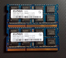 Memorie Laptop 8GB DDR3 PC 12800 Elpida foto