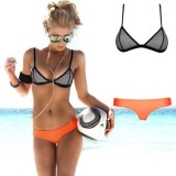 Costum de baie sutien triangle cu plasa