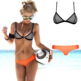 Costum de baie sutien triangle cu plasa, Doua piese, M