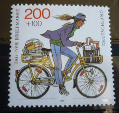 GERMANIA 1995 ? POSTAS PE BICICLETA, ZIUA MARCII POSTALE, timbru MNH, K115 foto