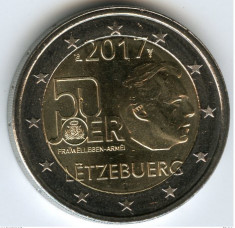 LUXEMBURG moneda 2 euro comemorativa 2017 - UNC foto