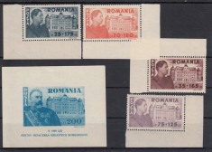 ROMANIA 1945 , LP 166 , LP 167 , FUNDATIA CAROL SERIE SI COLITA MNH foto