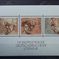 GERMANIA 1978 – LAUREATI PREMIUL NOBEL PENTRU LITERATURA, bloc nestampilat K114