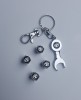 Breloc Auto Toyota + 4 Capace Ventil Inox Argintii - Antirugină, Metalice, Accesorii Auto Premium