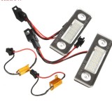Lampi LED Numar Canbus Skoda Octavia 2 Roomster, Alb 6000K, Set 2 Buc, Plug &amp; Play, Fara Eroare