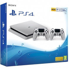 Consola SONY PlayStation 4 Slim, 500GB + DUALSHOCK 4 V2 Controler, Silver foto