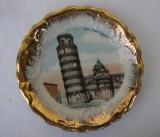 Frumoasa farfurioara din portelan german de Bavaria - Turnul din Pisa