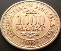 Moneda 100 Manat - TURKMENISTAN, anul 1999 *cod 1589 xF foto