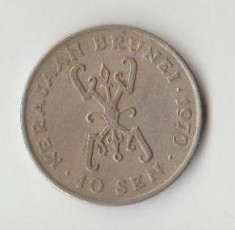 Moneda 10 sen 1970 - Brunei foto