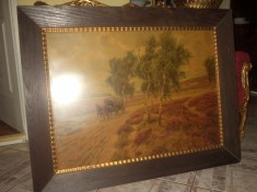 Superb tablou antic perioada anilor 1900 de dimensiuni impresionante