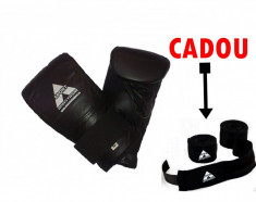 Manusi de sac box/kick-box Anastasia Sport, piele naturala + bandaje cadou foto