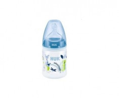 Biberon din polipropilena cu tetina din silicon Nuk First Choice 150ml 0-6 luni 743449-A, Albastru foto