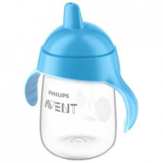 Cana Philips Avent Natural cu manere 340ml 18 luni SCF755/00A, Albastru foto