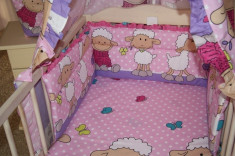 Set Lenjerie de pat pentru copii-IKS 2 Oite 5 piese LPO5-R, Roz foto