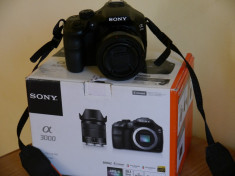 sony a3000 nou 20 mp cu card cutie originala si geanta kit lens e18-55 f3,5-5,6 foto