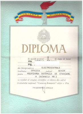 Diploma Cantarea Romaniei, premiul I foto