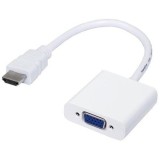 Cumpara ieftin Adaptor HDMI - VGA Alb mufe aurite Pt Laptop proiector desktop