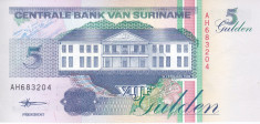 Bancnota Suriname 5 Gulden 1998 - P136b UNC foto