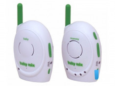 Sistem de monitorizare pentru bebelusi-Baby Mix D1011-V, Alb-Verde foto