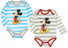 Body cu maneca lunga pentru copii E PLUS M Mickey Mouse DIS BMB 51 01 635, Gri foto