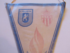 Fanion fotbal UNIVERSITATEA CRAIOVA - AS MONACO (Cupa Cupelor 1985) foto