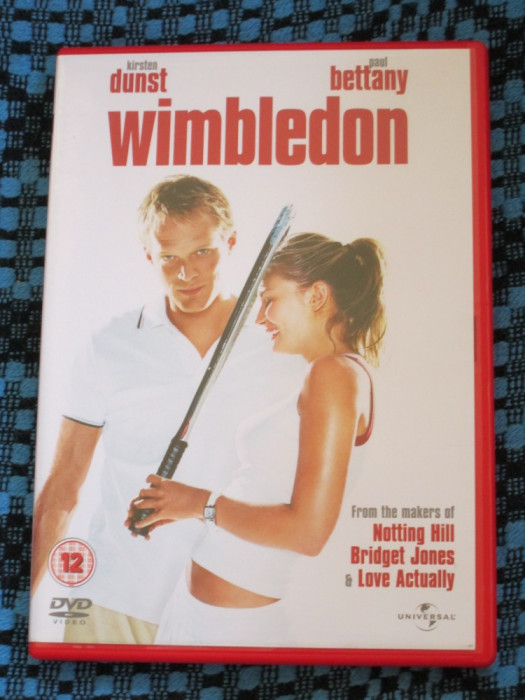 WIMBLEDON (1 DVD ORIGINAL, FILM COMEDIE ROMANTICA cu KIRSTEN DUNST - CA NOU!!!)