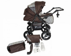 Carucior multifunctional Twist-R cu roti normale 44 (Maro cu Animal Print) Kerttu foto