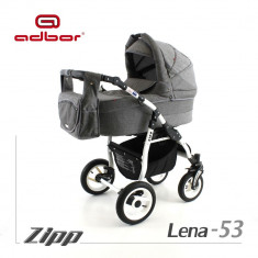 Carucior 2 in 1 Zipp Lena 53 Cadru Alb Adbor foto