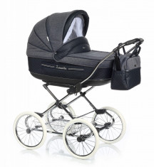 Carucior copii 2 in 1 Marita Prestige P196 (Grafit cu Negru) Roan foto