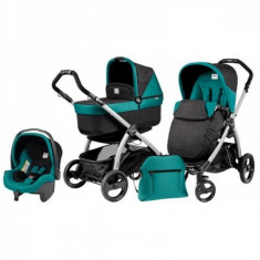 Carucior 3 in 1 Book Plus Black and Silver Pop-Up Aquamarine Peg Perego foto