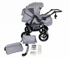 Carucior multifunctional cu roti gonflabile Vip 77 (Gri Deschis) Kerttu foto