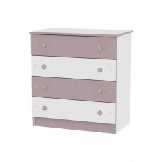 Comoda din lemn cu 4 sertare Dresser White and Cappuccino Lorelli foto