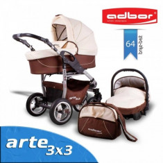 Carucior 3 in 1 Arte 3x3 64 (Maro cu Bej) Adbor foto