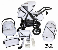 Carucior 3 in 1 cu roti gonflabile Vip 32 (Alb) Kerttu foto