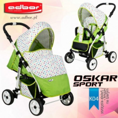 Carucior sport Oskar Sport K04 (Lime si Alb cu buline colorate) Adbor foto