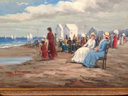 Ulei pe panza scoala franceza o lucrare deosebita foto mare Ulei pe panza scoala franceza o lucrare deosebita foto mare