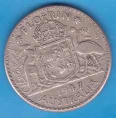 (1) MONEDA DIN ARGINT AUSTRALIA - 1 FLORIN 1947 foto