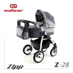 Carucior 2 in 1 Zipp Z-28 Cadru Alb Adbor foto