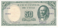 Bancnota Chile 5 Centesimos de Escudos (1960) - P126 UNC ( supratipar pe P121 ) foto