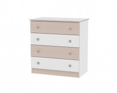 Comoda din lemn cu 4 sertare Dresser White and Oak Lorelli foto