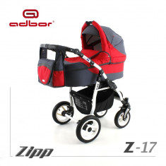 Carucior 3 in 1 Zipp Z-17 Cadru Alb Adbor foto