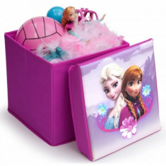 Taburet si cutie depozitare jucarii Disney Frozen Delta Children foto