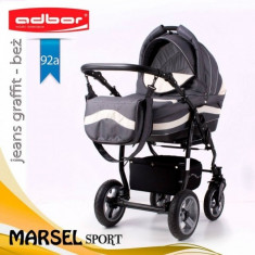 Carucior 3 in 1 Marsel Sport 92a (Gri inchis) Adbor foto